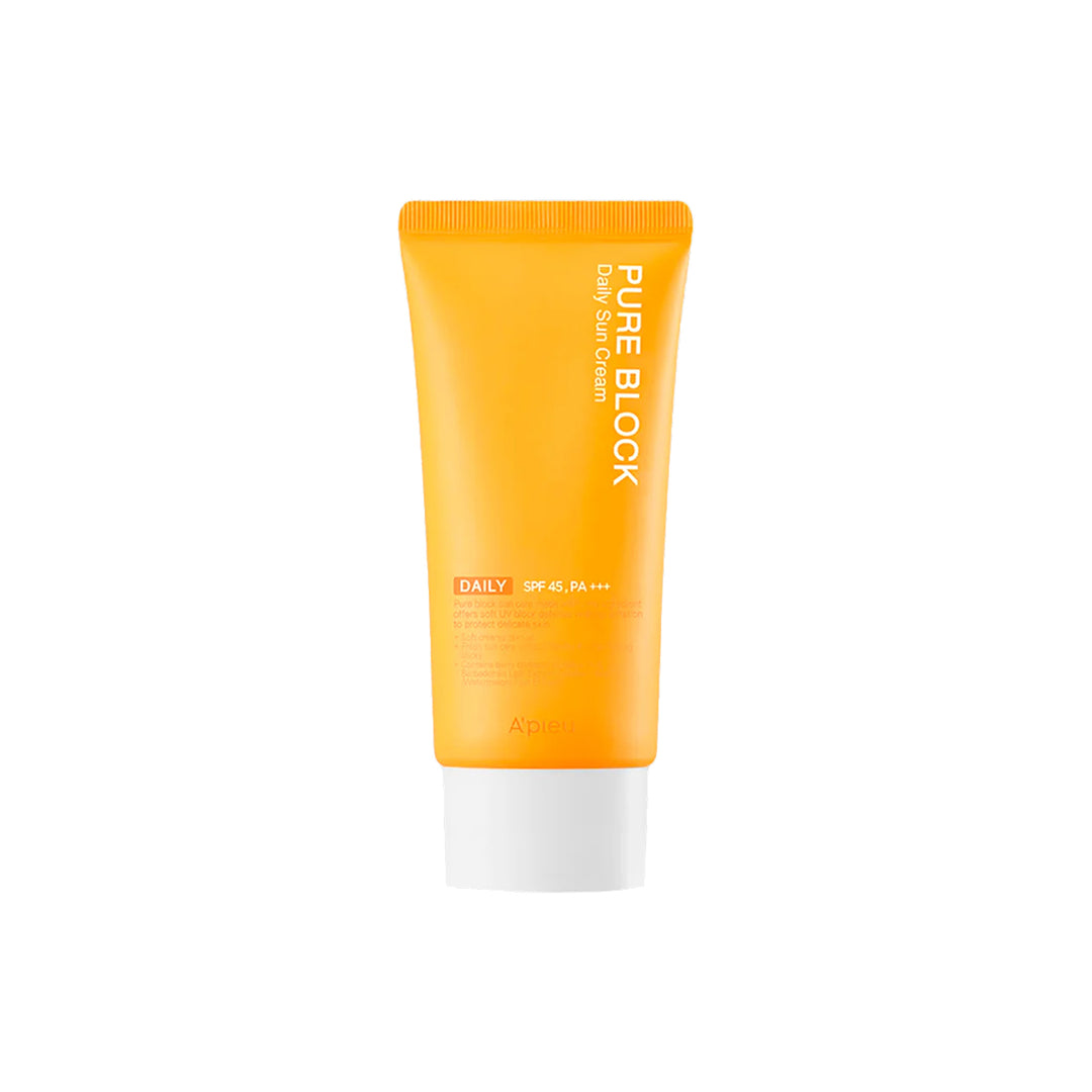 Apieu Pure Block Natural Sun Cream protector solar coreano para proteger la piel del sol skincare coreano mexico