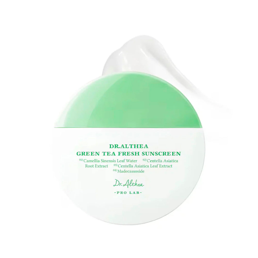Dr. Althea Green Tea Fresh Sunscreen SPF50 protector solar coreano calmante con té verde skincare coreano mexico