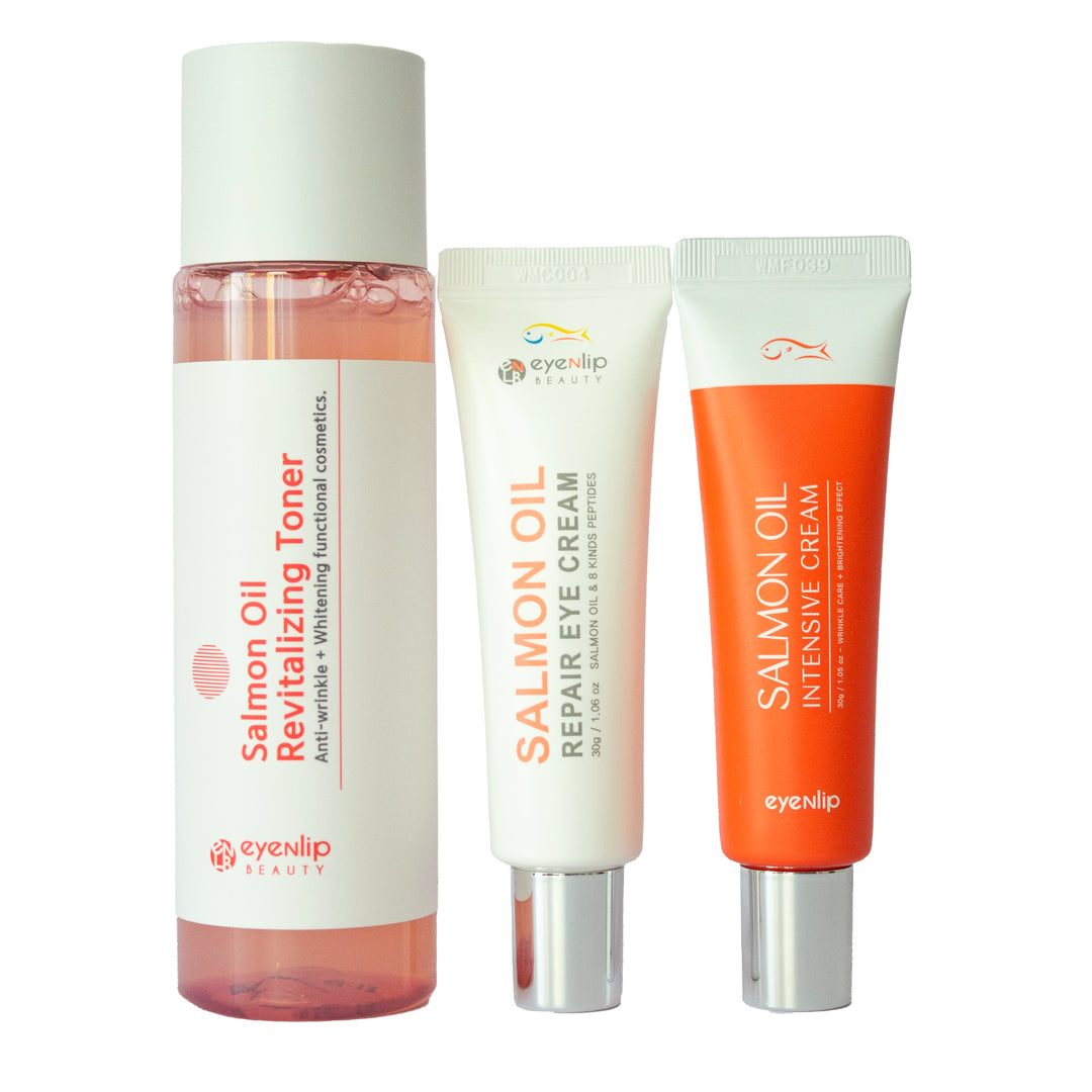 Eyenlip Salmon Glow Trio kit coreano iluminador con extracto de salmon para cuidado facial skincare coreano mexico