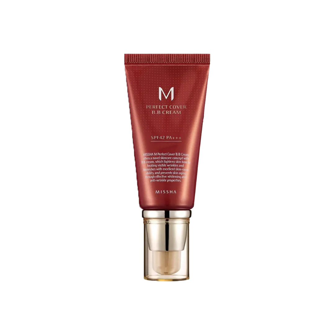Missha Perfect Cover BB Cream base coreana con protector solar para piel uniforme y natural k beauty mexico