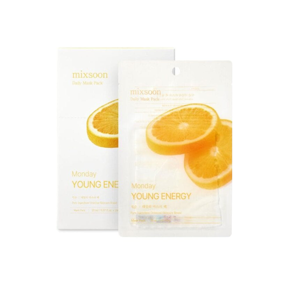 Mixsoon Daily Mask Pack Monday Young Energy mascarilla facial coreana revitalizante skincare coreano mexico