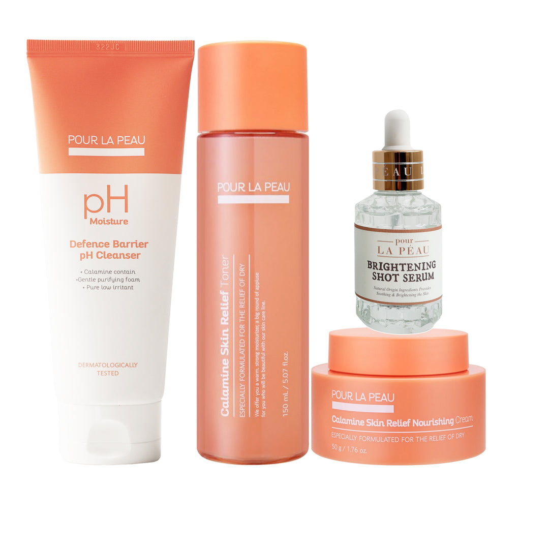 Pour La Peau Kit Aclarador Iluminador 4 piezas rutina facial iluminadora skincare coreano mexico