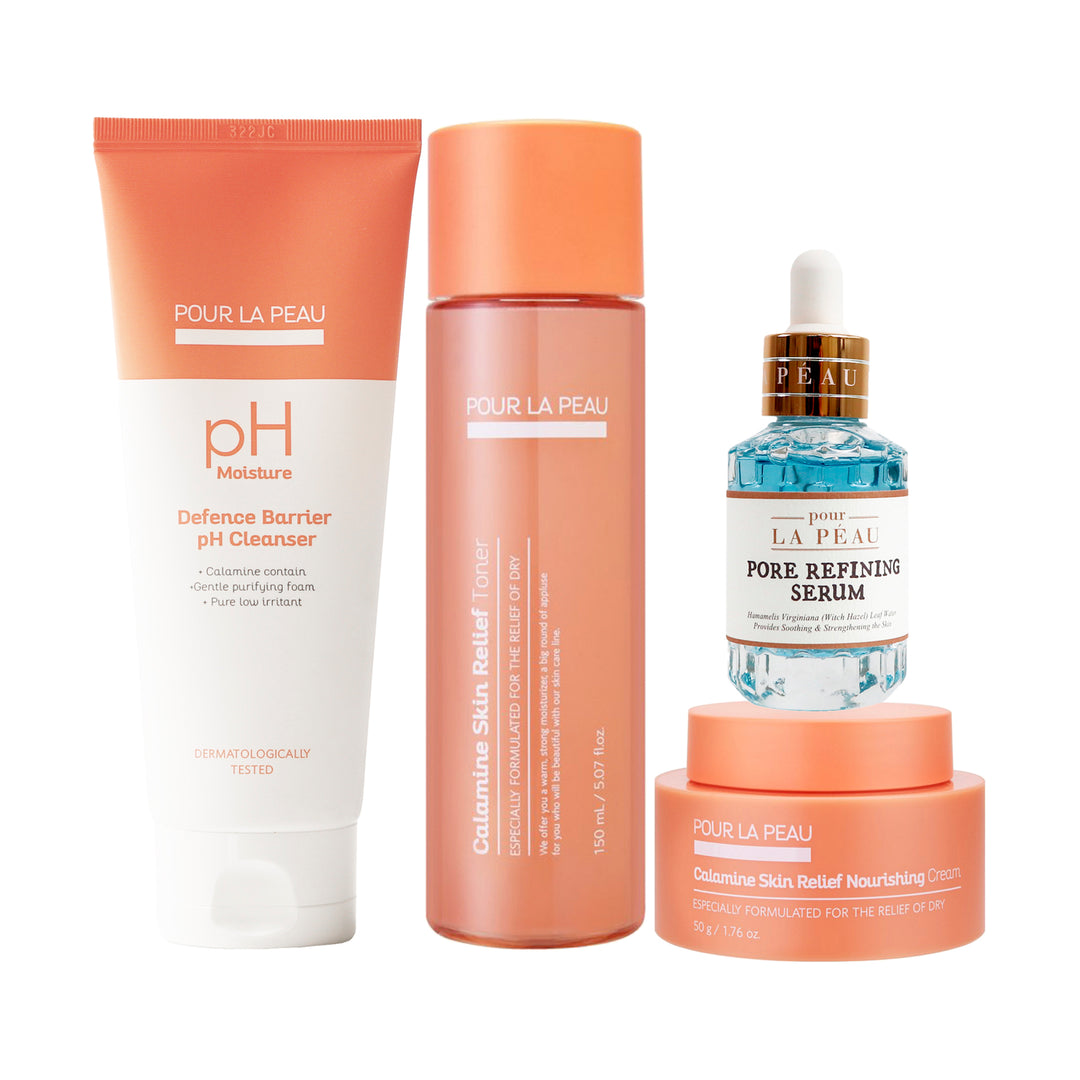 Pour La Peau Kit Anti Imperfecciones 4 piezas rutina facial coreana para piel con imperfecciones skincare coreano mexico