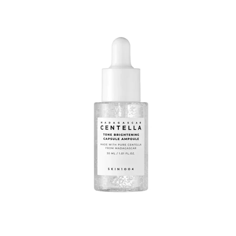 SKIN1004 Madagascar Centella Tone Brightening Capsule Ampoule textura del serum coreano iluminador con centella asiatica skincare coreano mexico